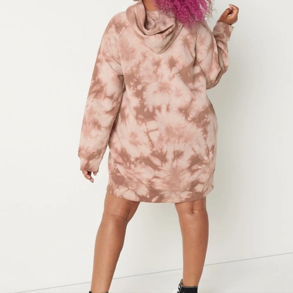 New Victoria's Secret PINK Sweatshirt Dress Tie Dye hoodie - Picture 4 of 8